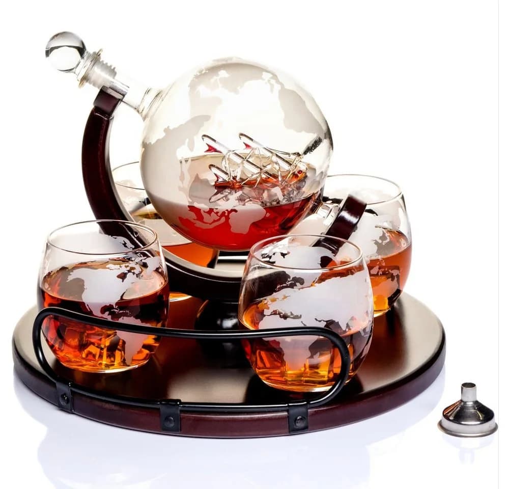 Kemstood Dekanter 8-in-1 Whisky-Set mit Globus-Karaffe & Gläsern - Bild 2