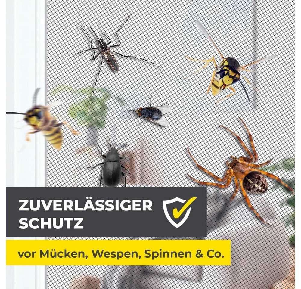 EASYmaxx Insektenschutzgitter mit Klettverschluss zuschneidbar Schwarz - Bild 4
