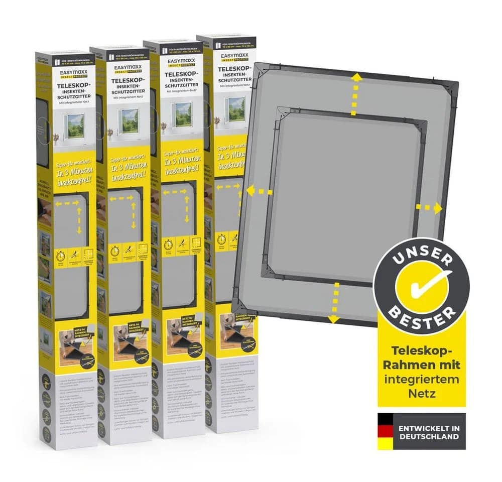 EASYmaxx Teleskop-Insektenschutzgitter Anthrazit 4er Set - Bild 2