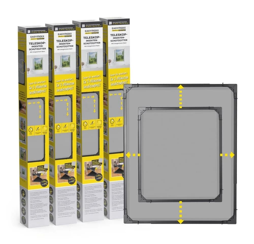 EASYmaxx Teleskop-Insektenschutzgitter Anthrazit 4er Set - Bild 4