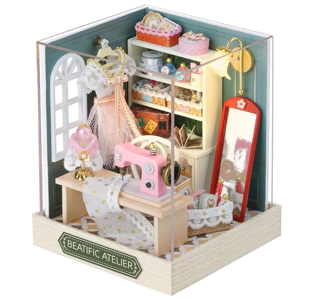 Cute Room 3D-Puzzle Puppenhaus Miniatur DIY Modellbausatz Schneiderei - Bild 2