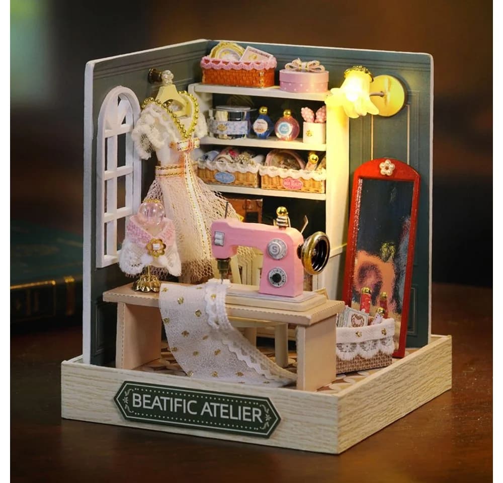 Cute Room 3D-Puzzle Puppenhaus Miniatur DIY Modellbausatz Schneiderei - Bild 3