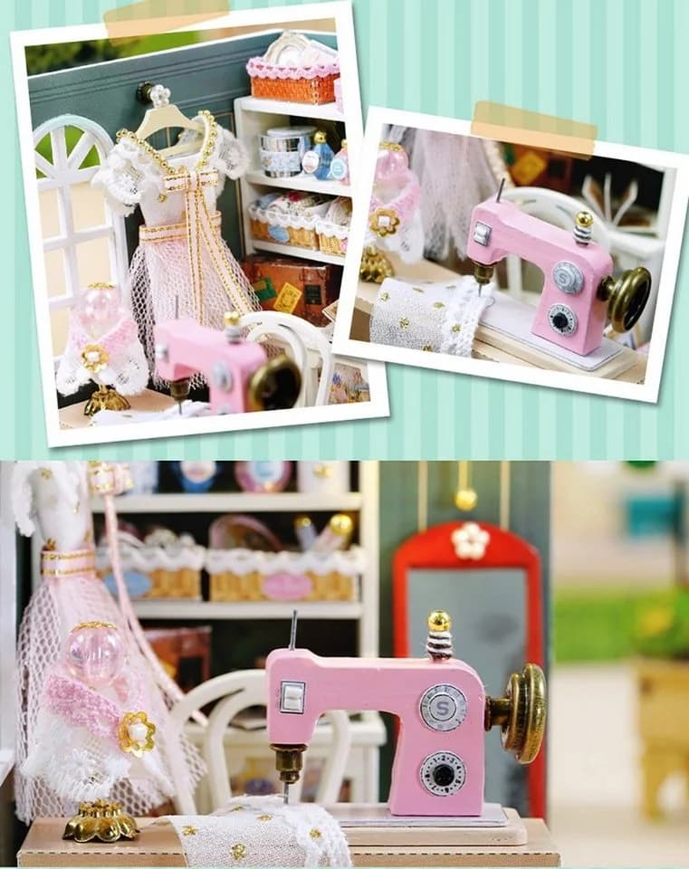 Cute Room 3D-Puzzle Puppenhaus Miniatur DIY Modellbausatz Schneiderei - Bild 4