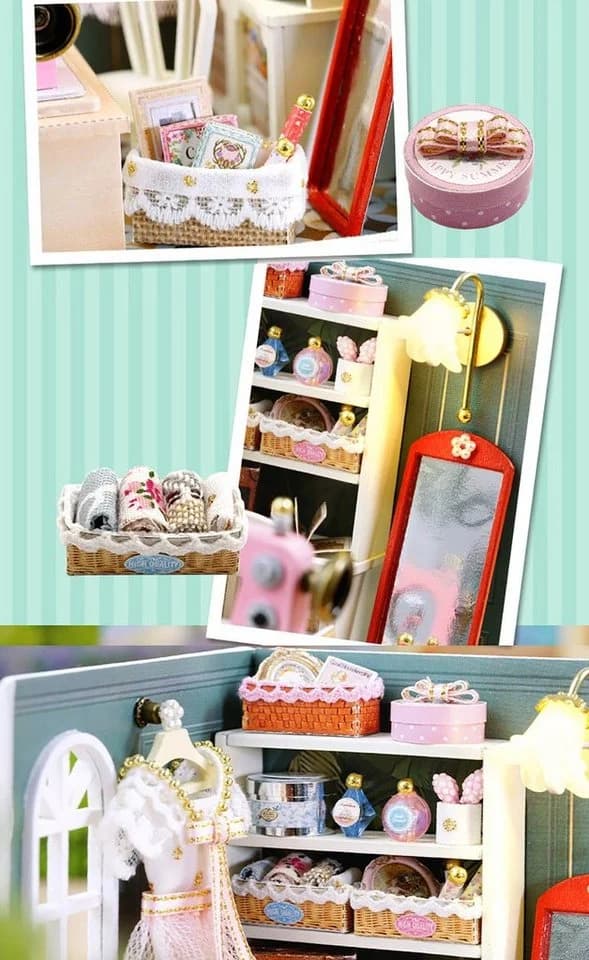 Cute Room 3D-Puzzle Puppenhaus Miniatur DIY Modellbausatz Schneiderei - Bild 5