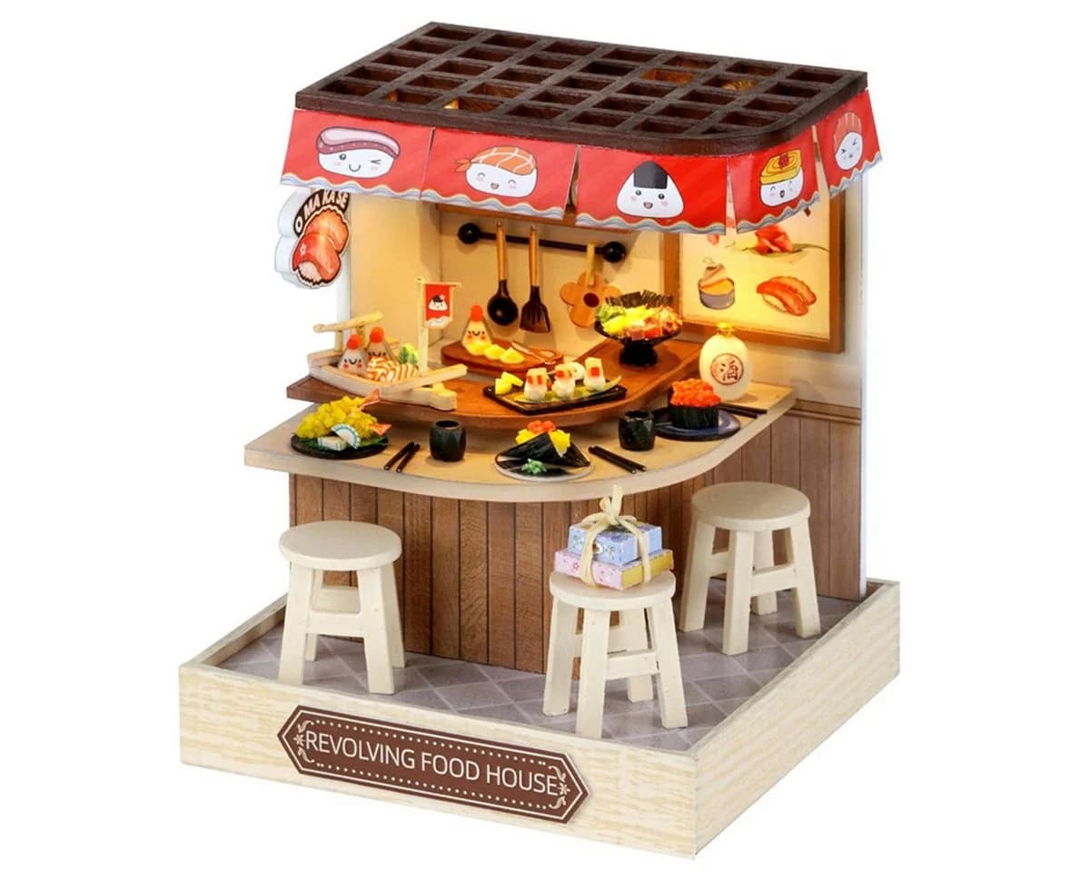 Cute Room 3D-Puzzle DIY Miniaturhaus Modellbausatz Revolving Sushi - Bild 2