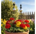 Posiwio Gartenstecker Schwarz Metall Verschnörkelt 2 Stück Bild 1