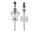 Posiwio Gartenstecker Schwarz Metall Verschnörkelt 2 Stück Bild 2
