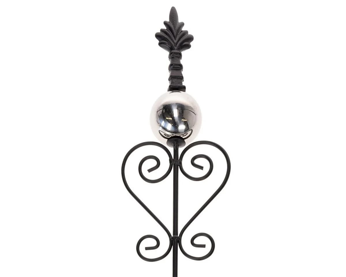 Posiwio Gartenstecker Schwarz Metall Verschnörkelt 2 Stück - Bild 4