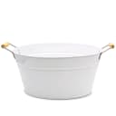 Posiwio Pflanzkübel Wanne Oval Weiß Metall Bild 2