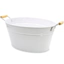 Posiwio Pflanzkübel Wanne Oval Weiß Metall Bild 5
