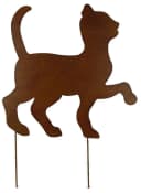 Posiwio Beetstecker Katze Rostoptik Metall Dekoration Bild 2