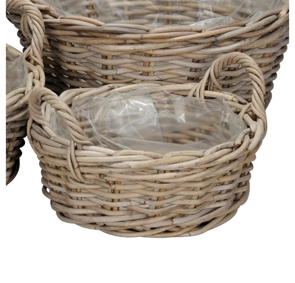 Posiwio Pflanzkübel Farmer Grau/Braun 26cm Kooboo Rattan - Bild 2