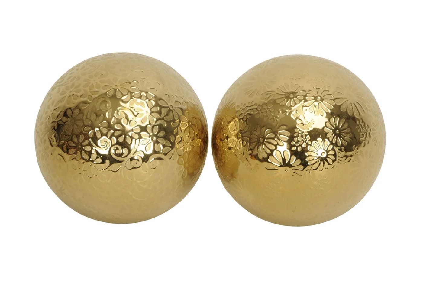 finehomegarden Schwimmkugel Gold Porzellan mit Blütendekor 2er Set - Bild 3
