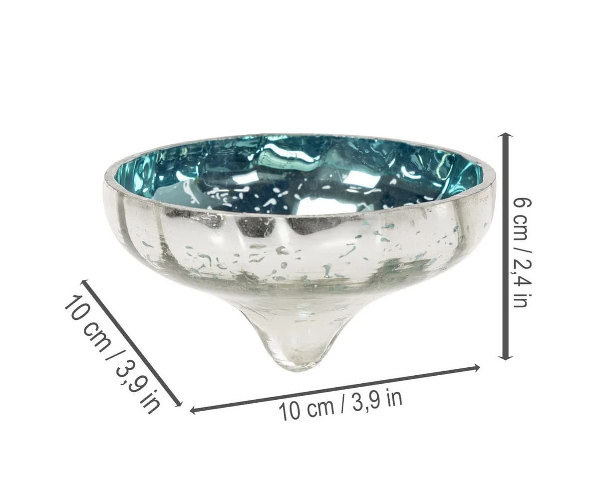 Posiwio Teelichthalter Glas Schwimmschale Blau 2er Set