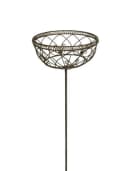finehomegarden Gartenstecker Korb am Stab Pflanzkorb Metall braun rostfarbend Bild 2