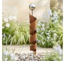 Posiwio Gartenstecker Spirale Rostoptik mit Edelstahlkugel Bild 1