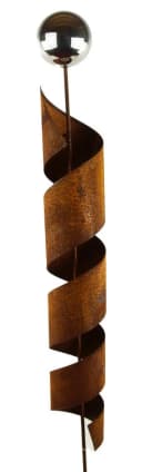Posiwio Gartenstecker Spirale Rostoptik mit Edelstahlkugel Bild 2