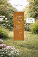 finehomegarden Gartenstecker Stele Metall Pusteblume Sichtschutz Edelrost Bild 3
