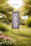 finehomegarden Metall Stele Sichtschutz Grau Bambus-Look Bild 3