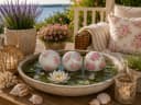finehomegarden Schwimmkugel 3er Set Porzellan weiß/rosa Blüten Bild 4