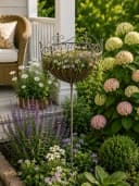 finehomegarden Gartenstecker Korb Metall Shabby Chic grau/braun Bild 1