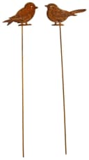 Posiwio Gartenstecker 2er Set Vogel Rostoptik Metall Bild 2
