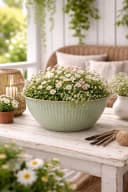 finehomegarden Pflanzschale Metall hellgrün Teichwanne Bild 3