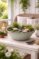 finehomegarden Pflanzschale Metall hellgrün Teichwanne Bild 4