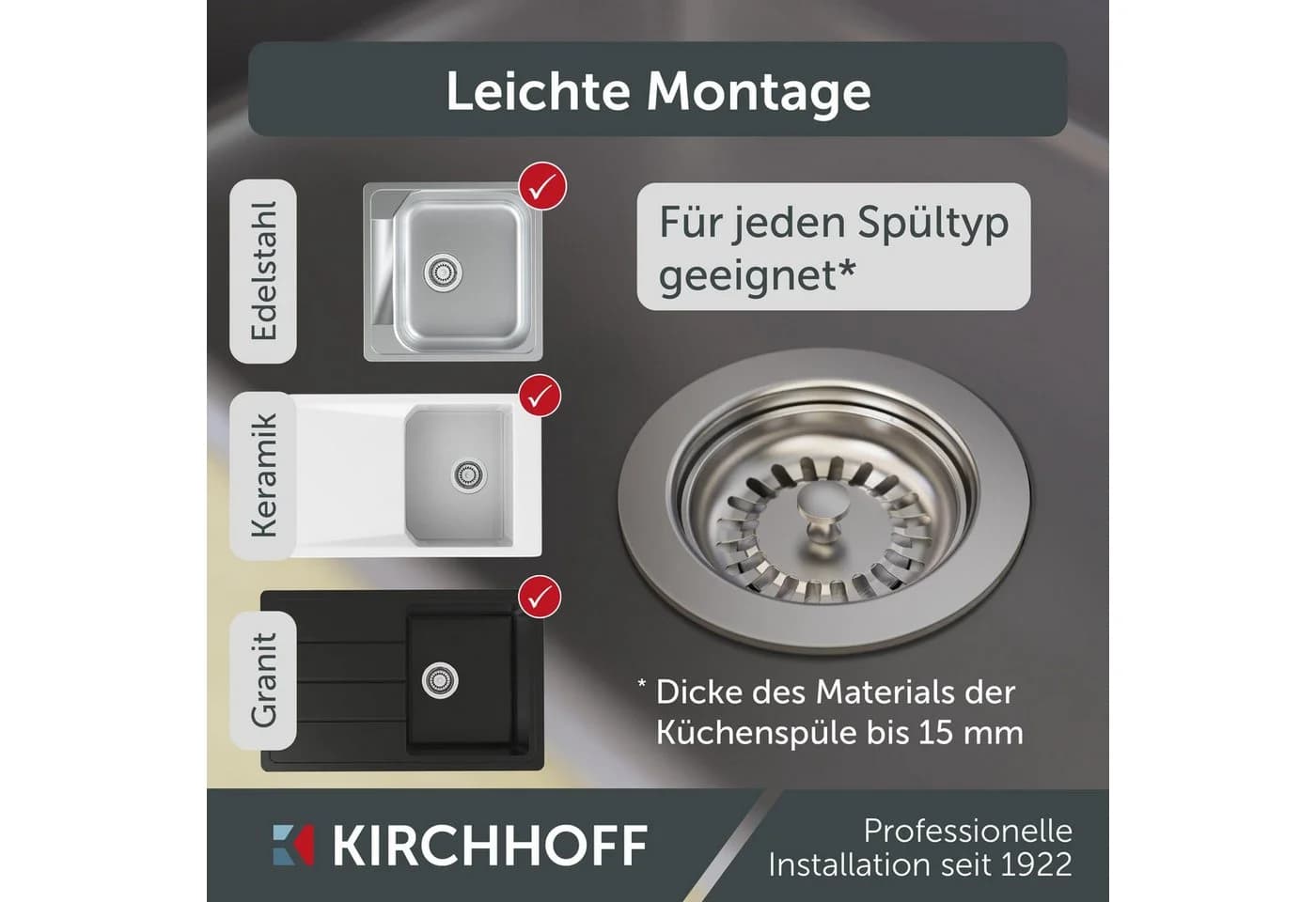 Kirchhoff Siebventil mit Überlaufanschluss & Bowdenzug - Bild 5