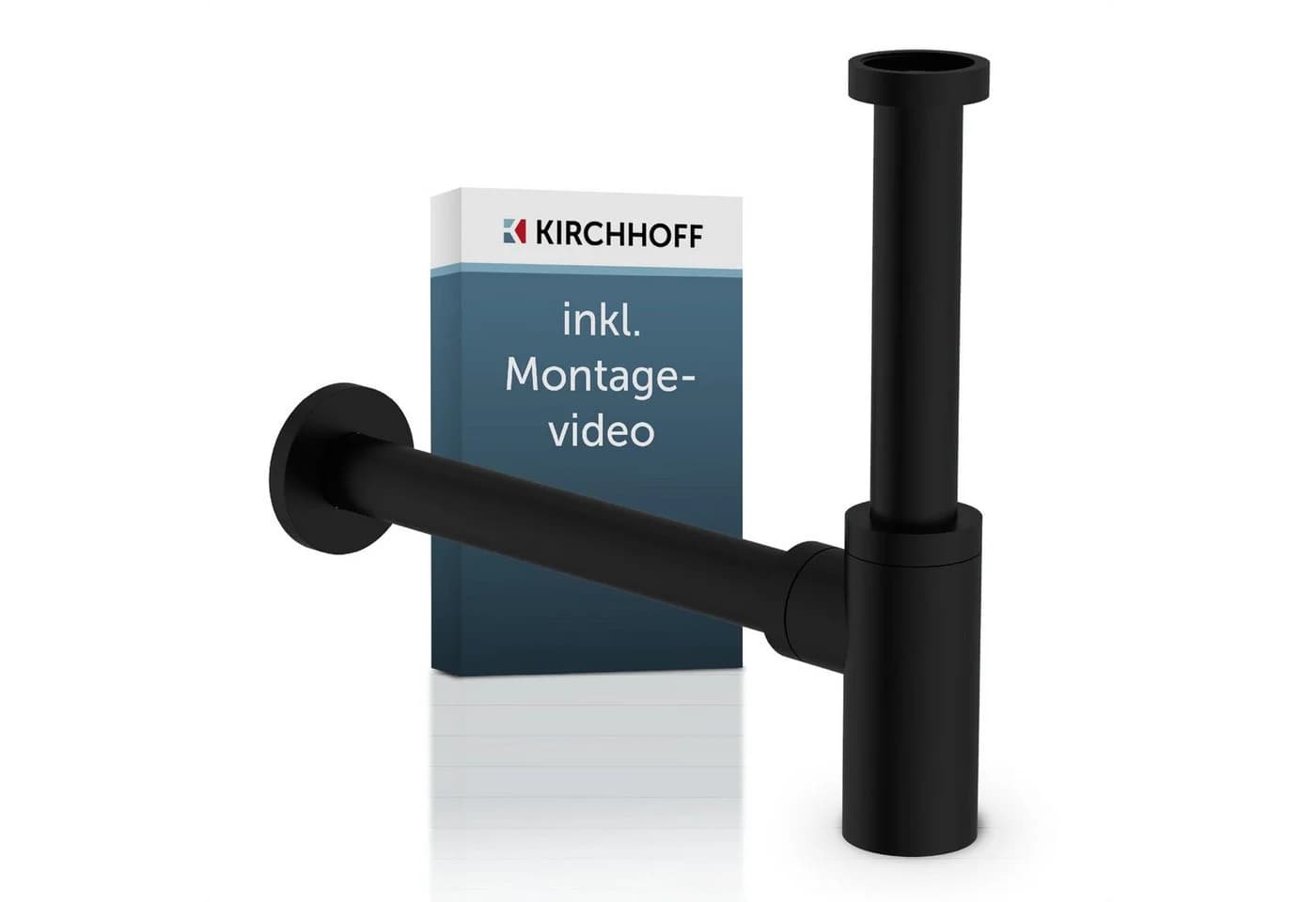 Kirchhoff Siphon Design Flaschensiphon inkl. Reinigungsöffnung, Röhrengeruchsverschluss für Waschbecken/Waschtische - Bild 2