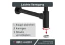 Kirchhoff Siphon Design Flaschensiphon inkl. Reinigungsöffnung, Röhrengeruchsverschluss für Waschbecken/Waschtische Bild 3