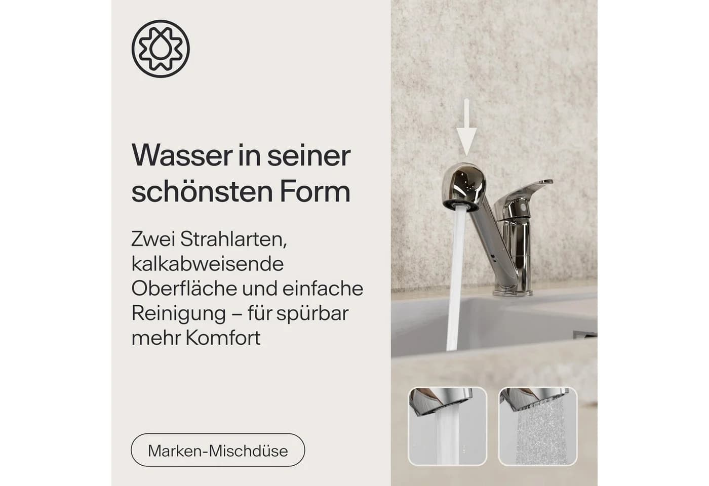 WASSERWERK WK 7 Spültischarmatur Küche Einhebelmischer Chrom Ausziehbar - Bild 4