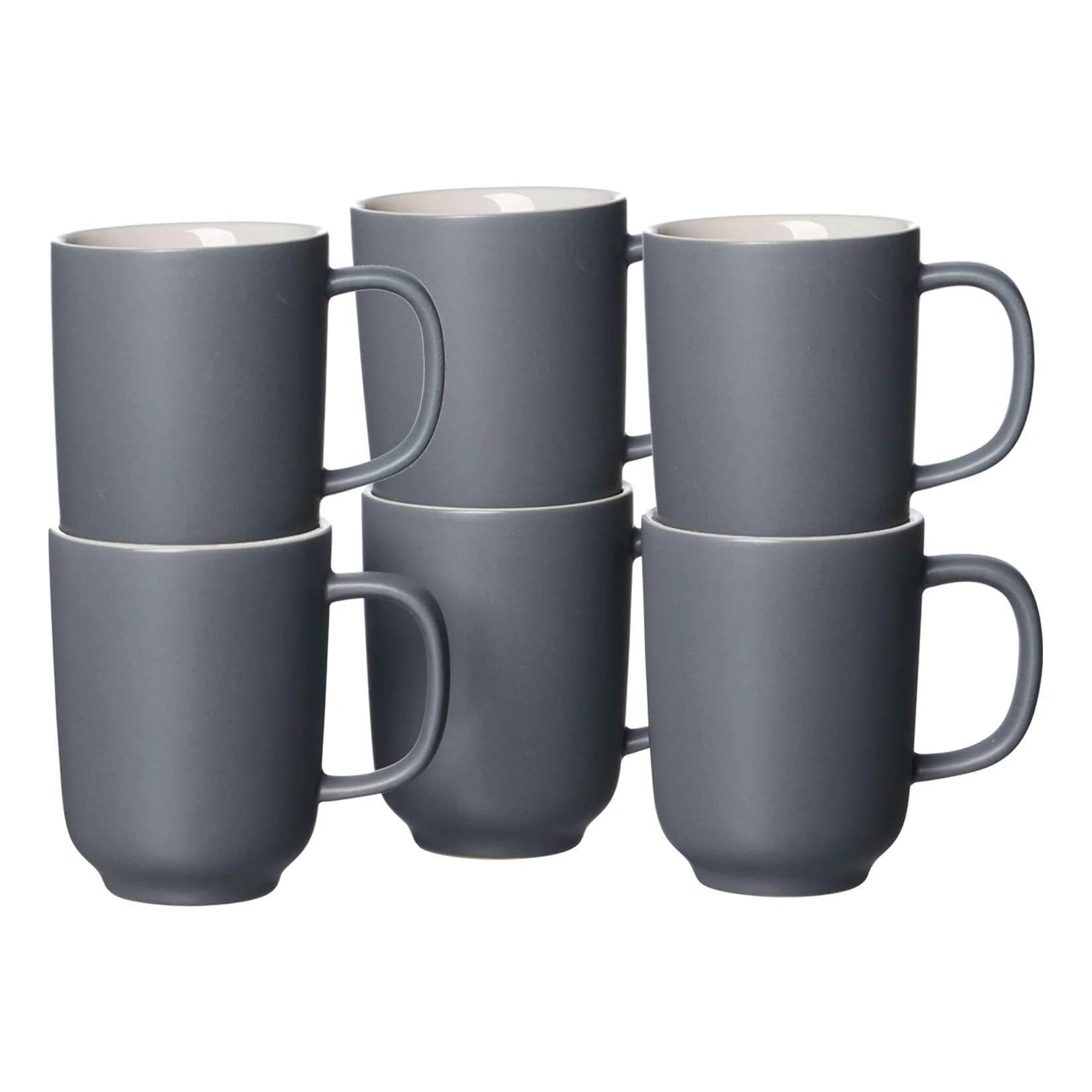 Ritzenhoff & Breker Jasper Kaffeebecher 285 ml 6er Set Grau Keramik