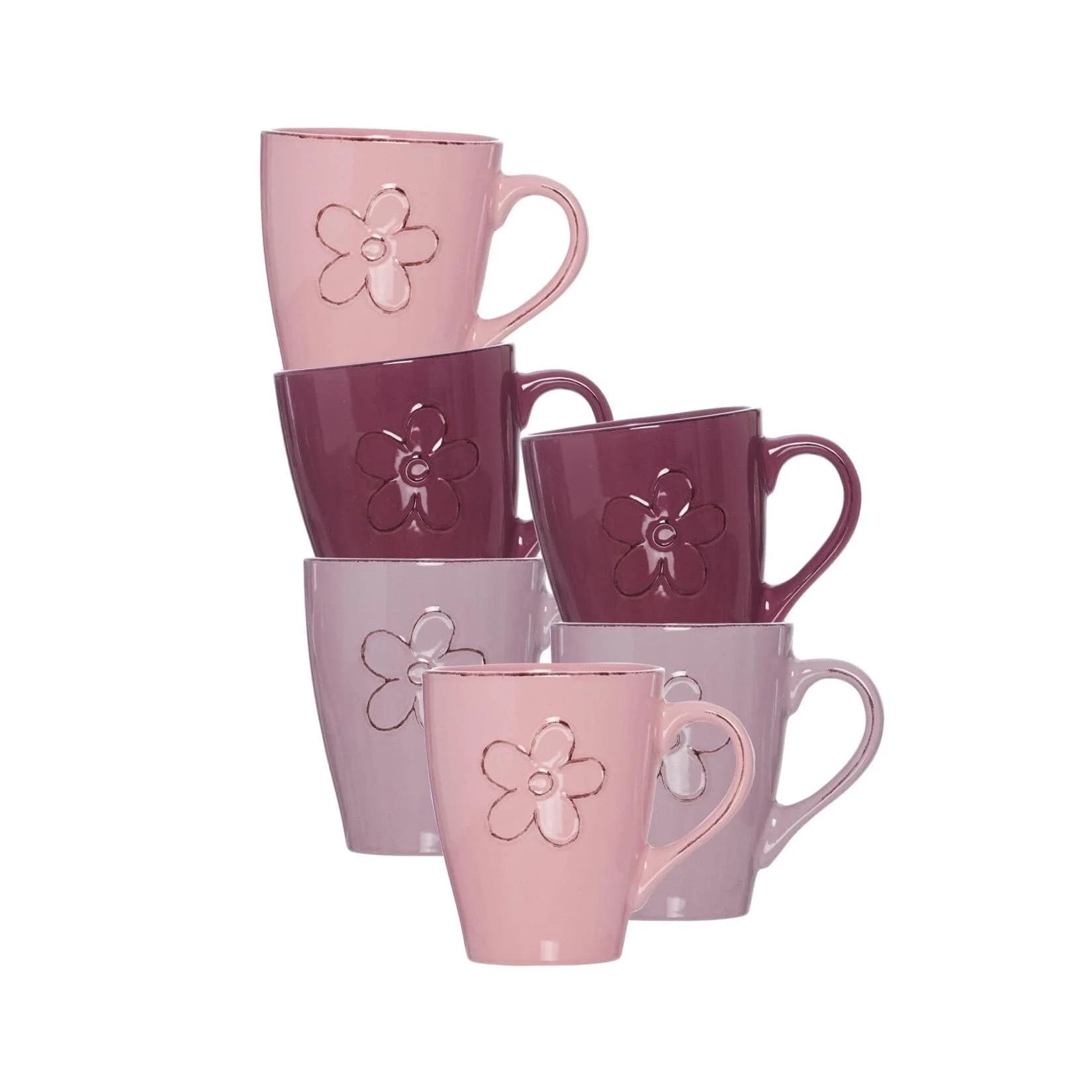 Ritzenhoff & Breker Henkelbecher Flower 360 ml 6er Set Beerenfarben