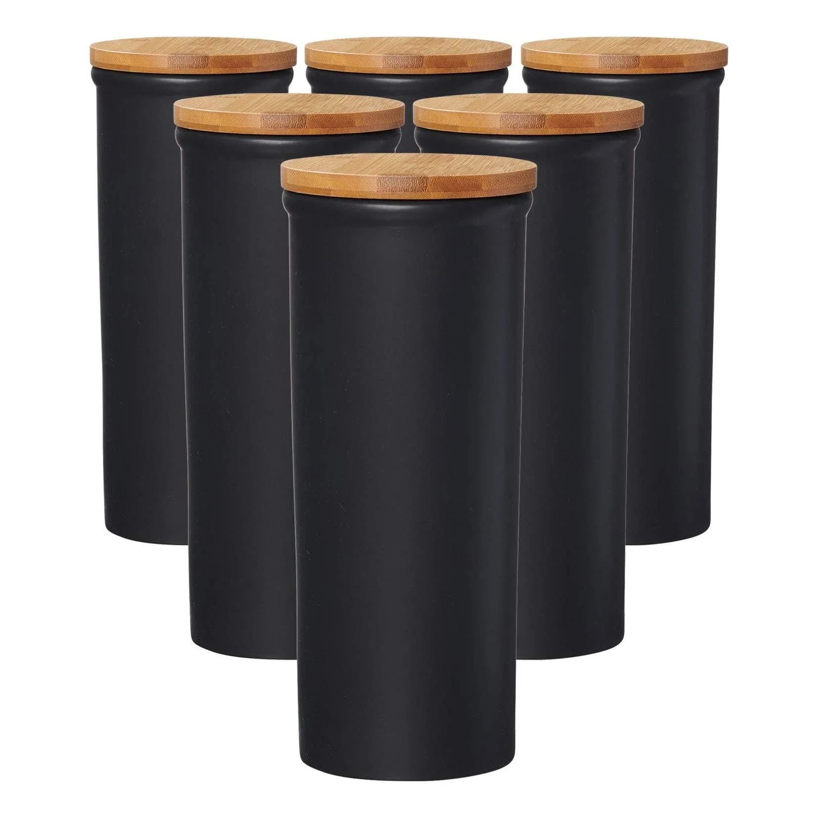 Ritzenhoff & Breker Jasper Vorratsdosen 1,6 l 6er Set Schwarz Mattglasur