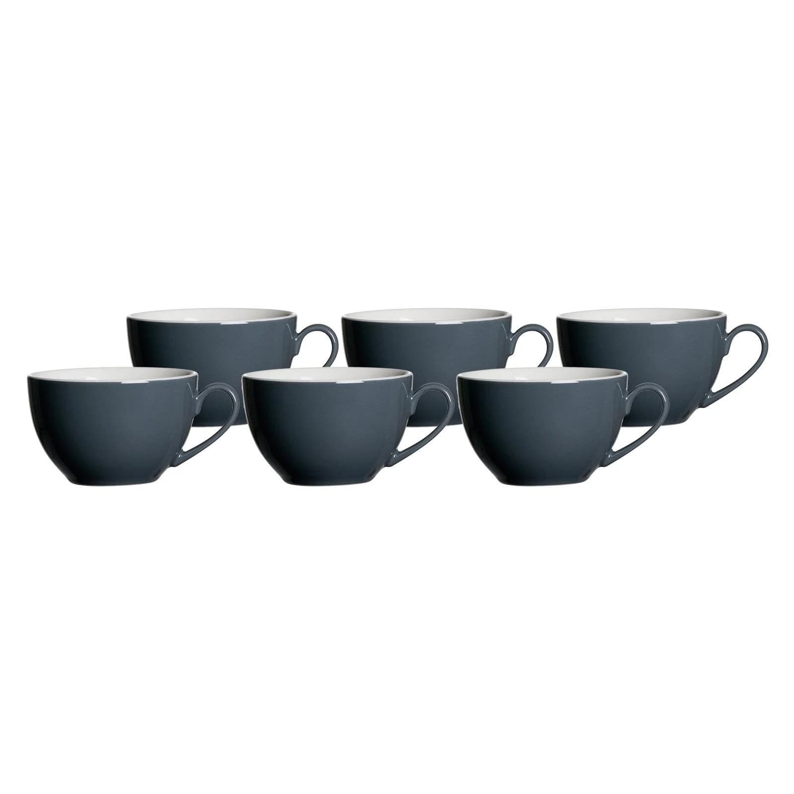 Ritzenhoff & Breker Doppio Kaffeetasse 200 ml 6er Set Anthrazit Porzellan
