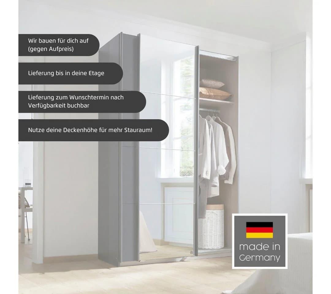 Rauch Schwebetürenschrank Subito Weiß 2 Spiegeltüren - Bild 5