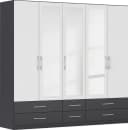 Rauch Hersbruck Kleiderschrank Grau/Weiß mit Spiegeltüren Bild 2
