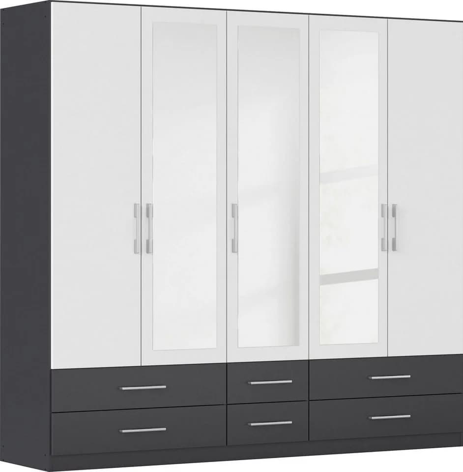 Rauch Hersbruck Kleiderschrank Grau/Weiß mit Spiegeltüren - Bild 2