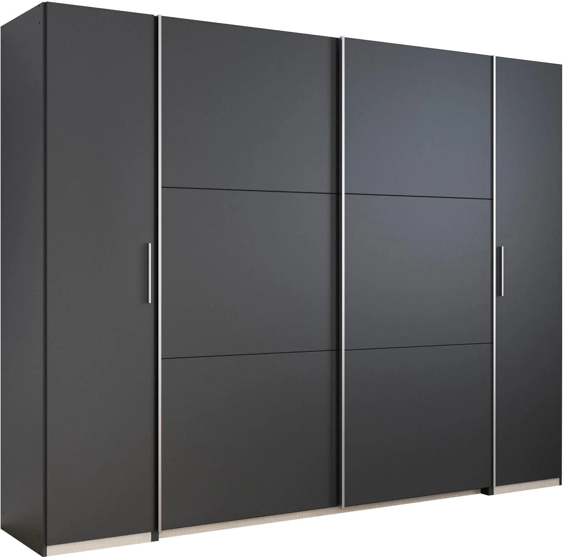 Rauch Schwebetürenschrank KRONACH Grau mit Dreh- und Schwebetüren