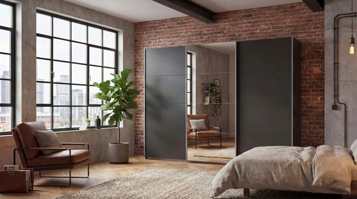 RAUCH Schwebetürenschrank CORTONA Graumetallic