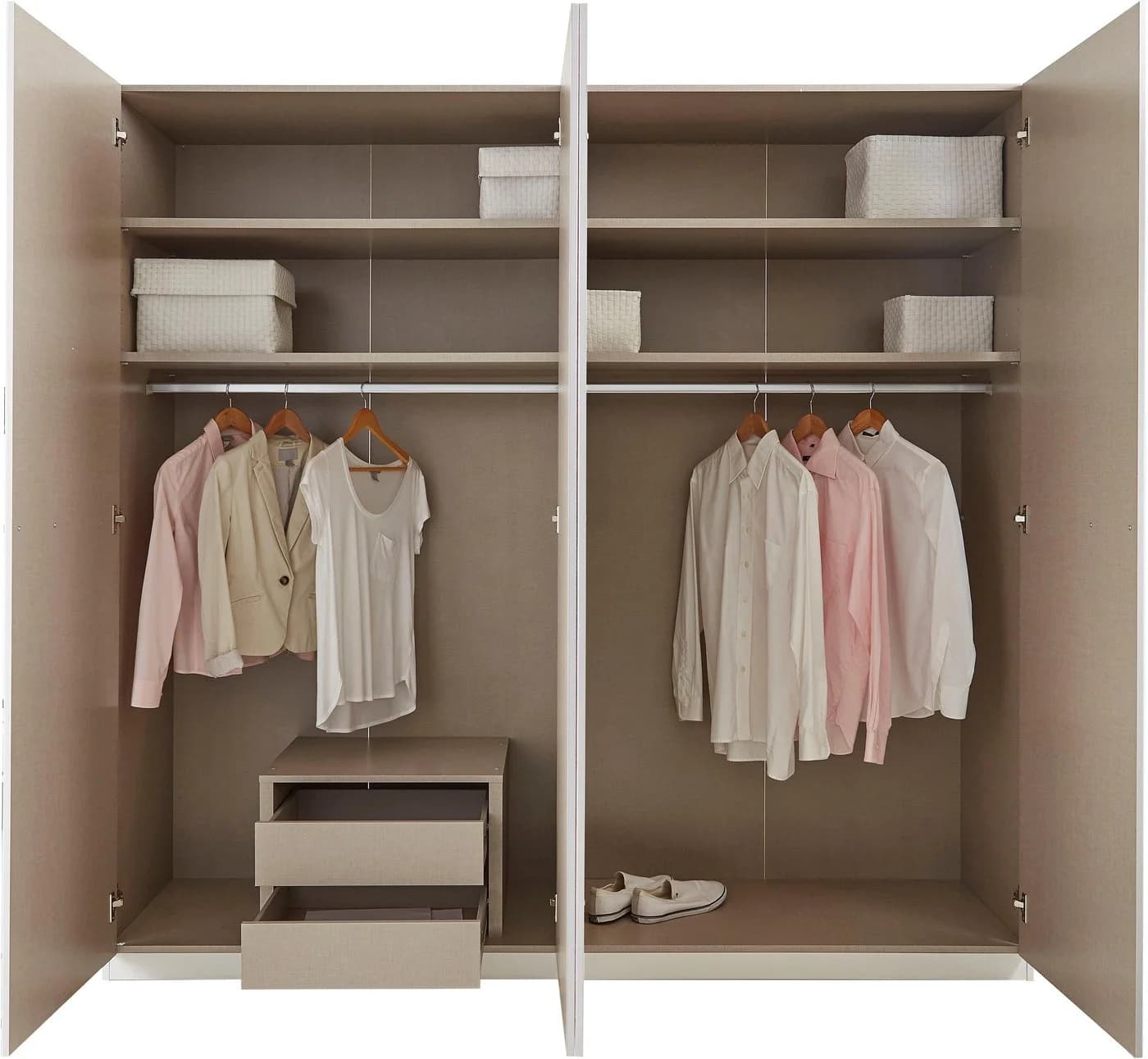 Rauch Borba Drehtürenschrank Weiß mit Spiegeln - Bild 3