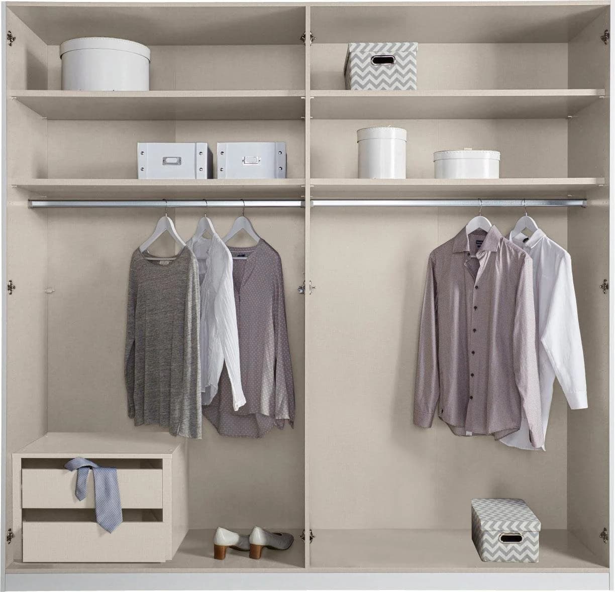 Rauch Borba Drehtürenschrank Weiß mit Spiegeln - Bild 4