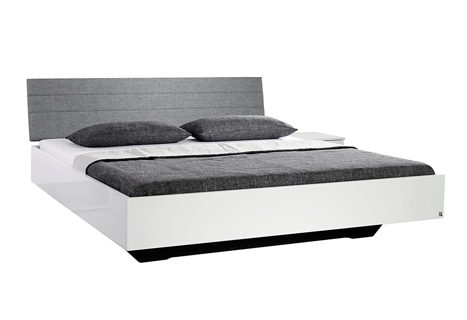 Futonbett RAUCH Halle Weiß Grau Hochglanz Gepolstertes Kopfteil - Bild 5