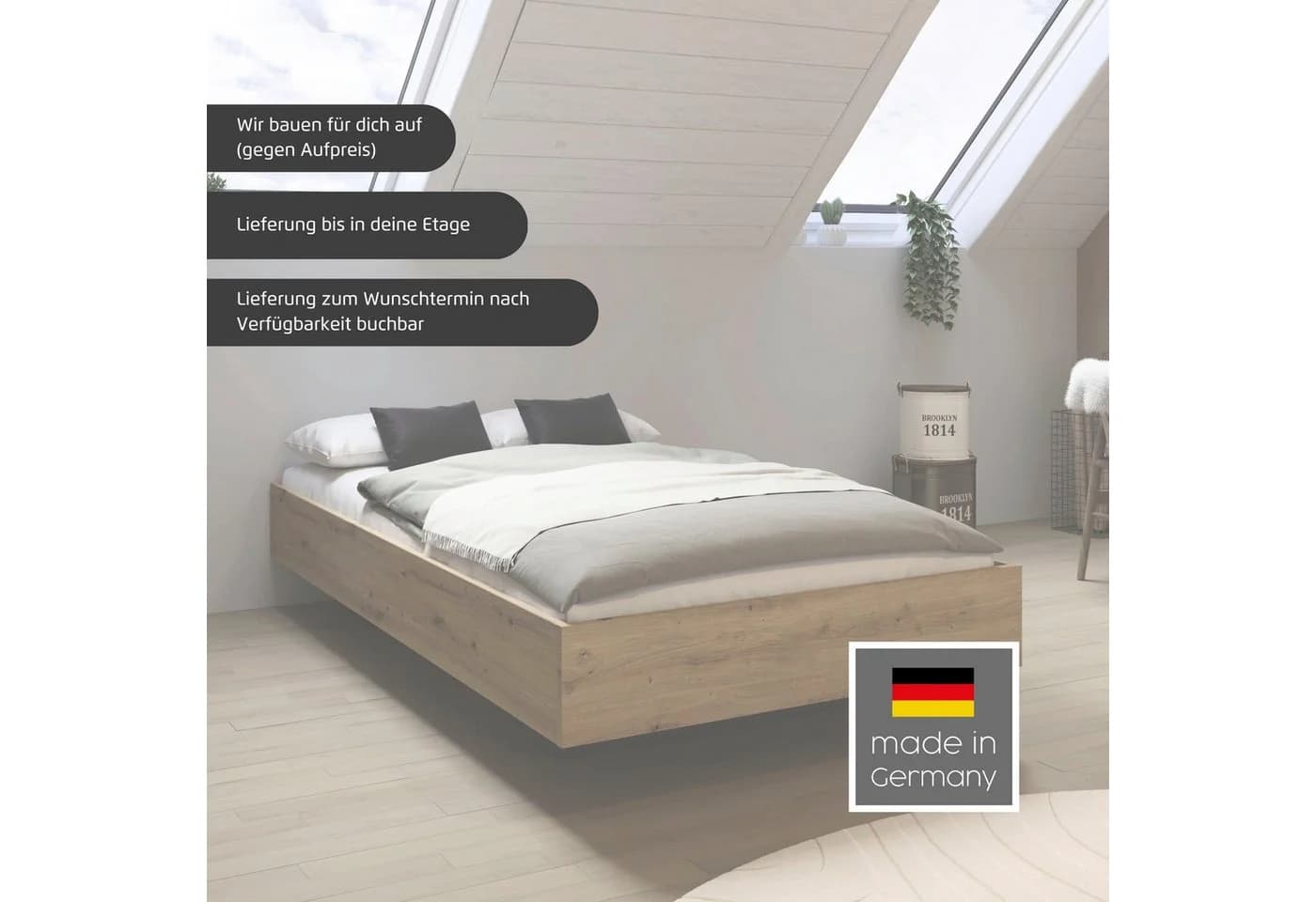 Rauch Futonbett Phoenix Grau Metalic Ohne Kopfteil - Bild 3