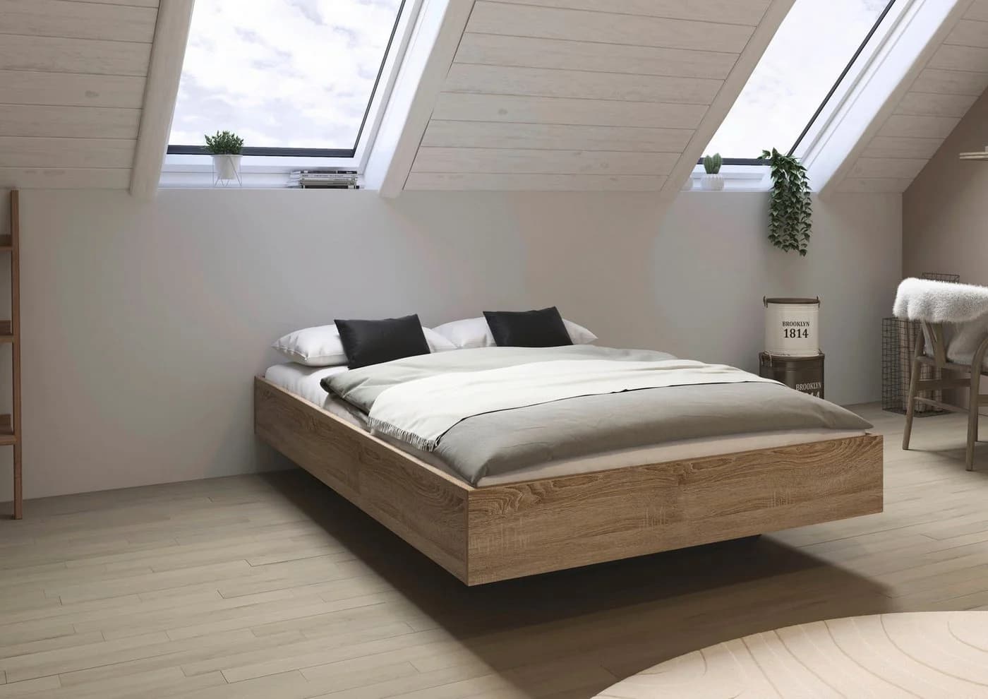 rauch Futonbett Phoenix ohne Kopfteil Modern Holzwerkstoff Beige