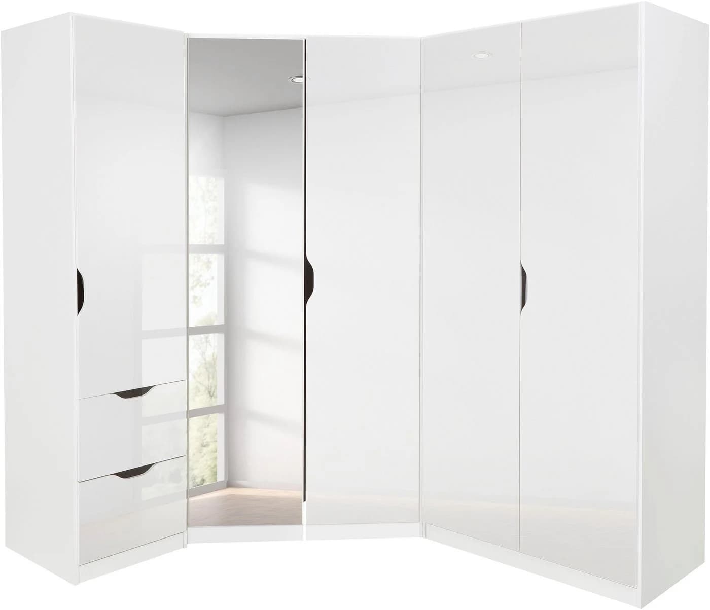 Schrank-Set RAUCH Freiham 3-tlg. Weiß Hochglanz Holzwerkstoff - Bild 3