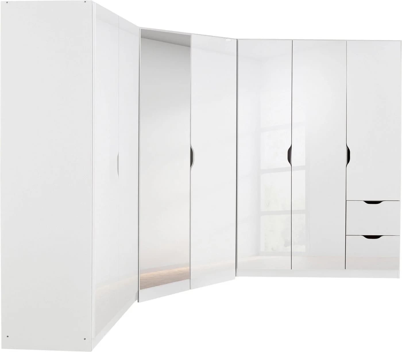 Schrank-Set RAUCH Freiham 3-teilig Weiß Hochglanz Made in Germany - Bild 2