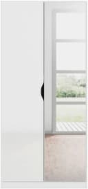 Rauch Freiham Kleiderschrank Weiß Hochglanz mit Spiegel Bild 2