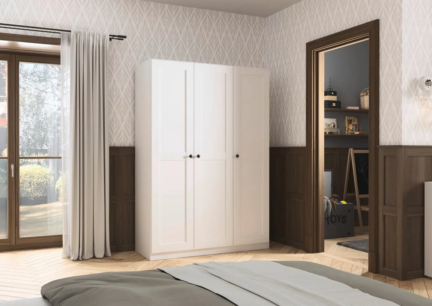 Rauch YLVA Kleiderschrank Weiß Skandinavischer Style